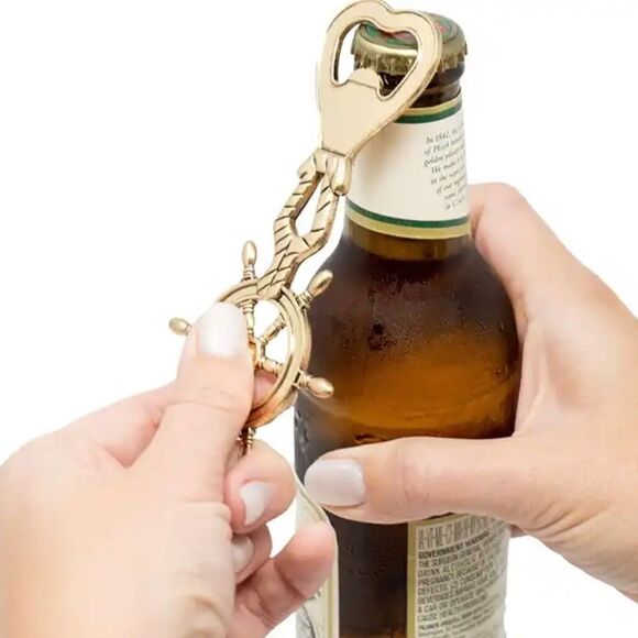 “STEER STRAIGHT” Nautical Bottle Opener • NIB - Picture 2 of 7